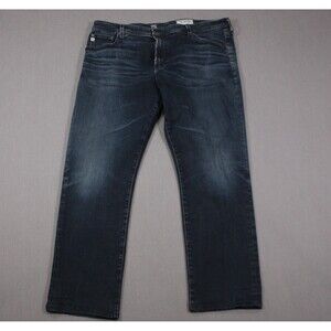 AG Adriano Goldschmied The Everett Slim Straight Jeans Men Blue Distressed 40X30